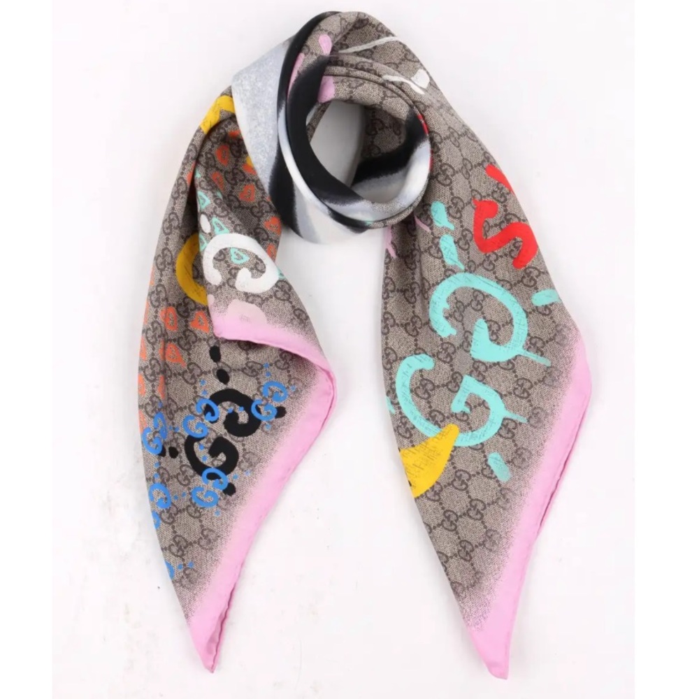 Gucci Pink and Brown Scarf - Picture 4 of 12